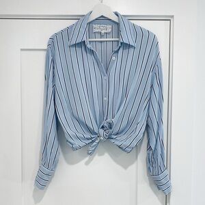 Pink Martini | Blue Striped Long Sleeve Button Down Shirt